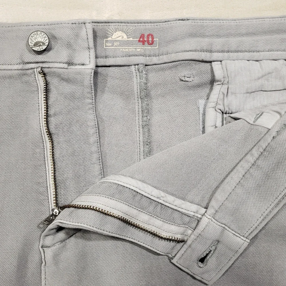 Faherty Movement Shorts Mens 40 Gray‎ Stretch Cotton Blend Casual MBS2217-IRN